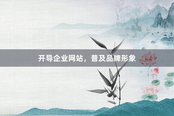 开导企业网站,普及品牌形象